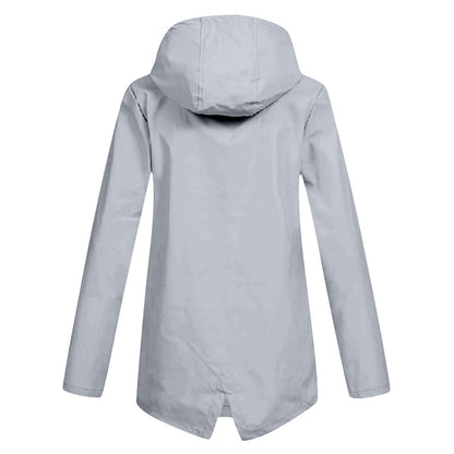 Wasserabweisende Damen Jacke mit Reißverschluss und Kapuze