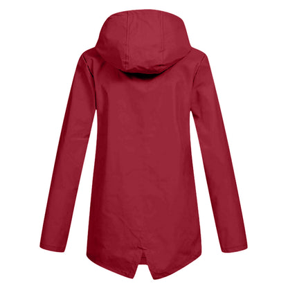 Wasserabweisende Damen Jacke mit Reißverschluss und Kapuze