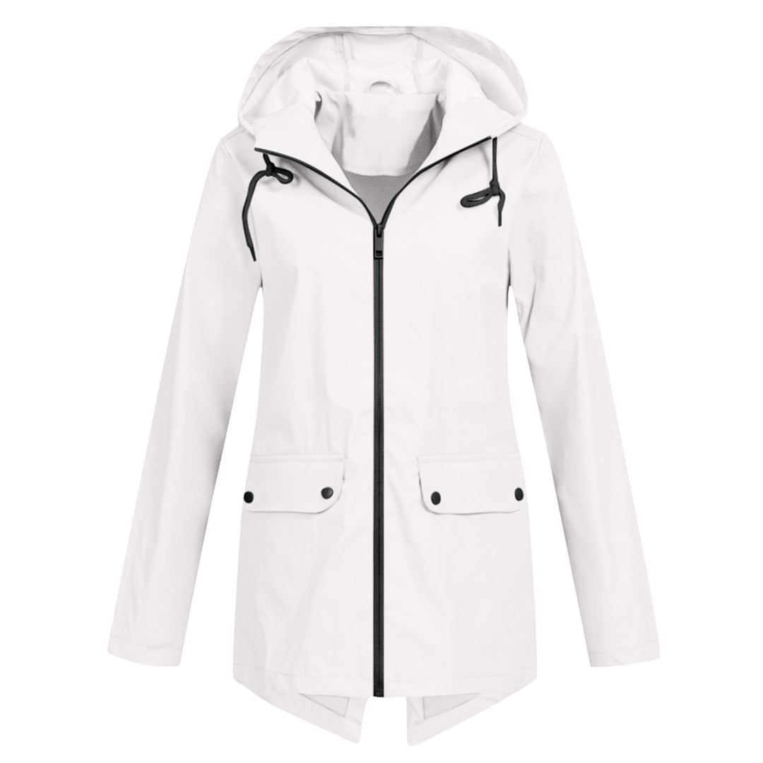 Wasserabweisende Damen Jacke mit Reißverschluss und Kapuze