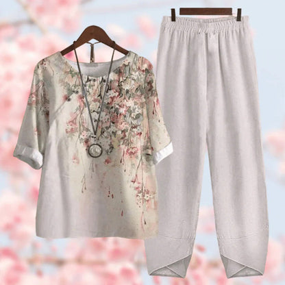 Zweiteiliges Set mit Vintage-Blumenmuster