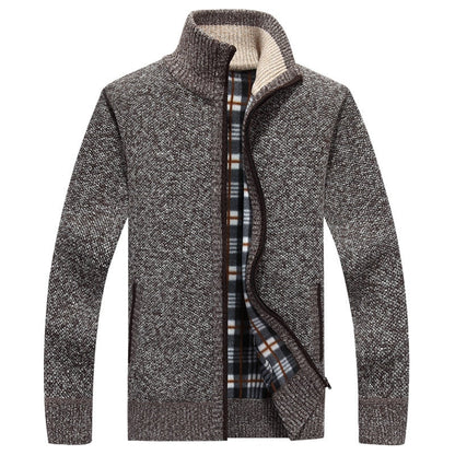 Herren Strickpullover mit Reißverschluss und Kapuze