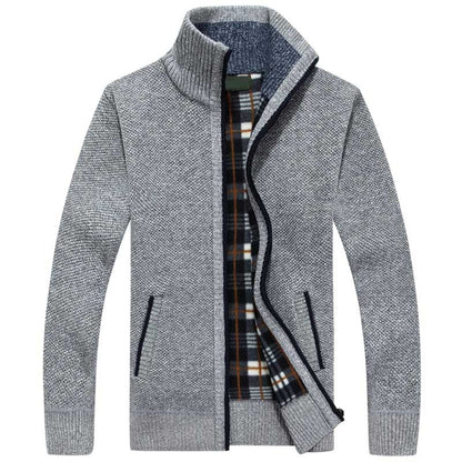 Herren Strickpullover mit Reißverschluss und Kapuze