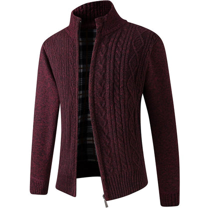 Herren Strickpullover mit Reißverschluss und Kapuze