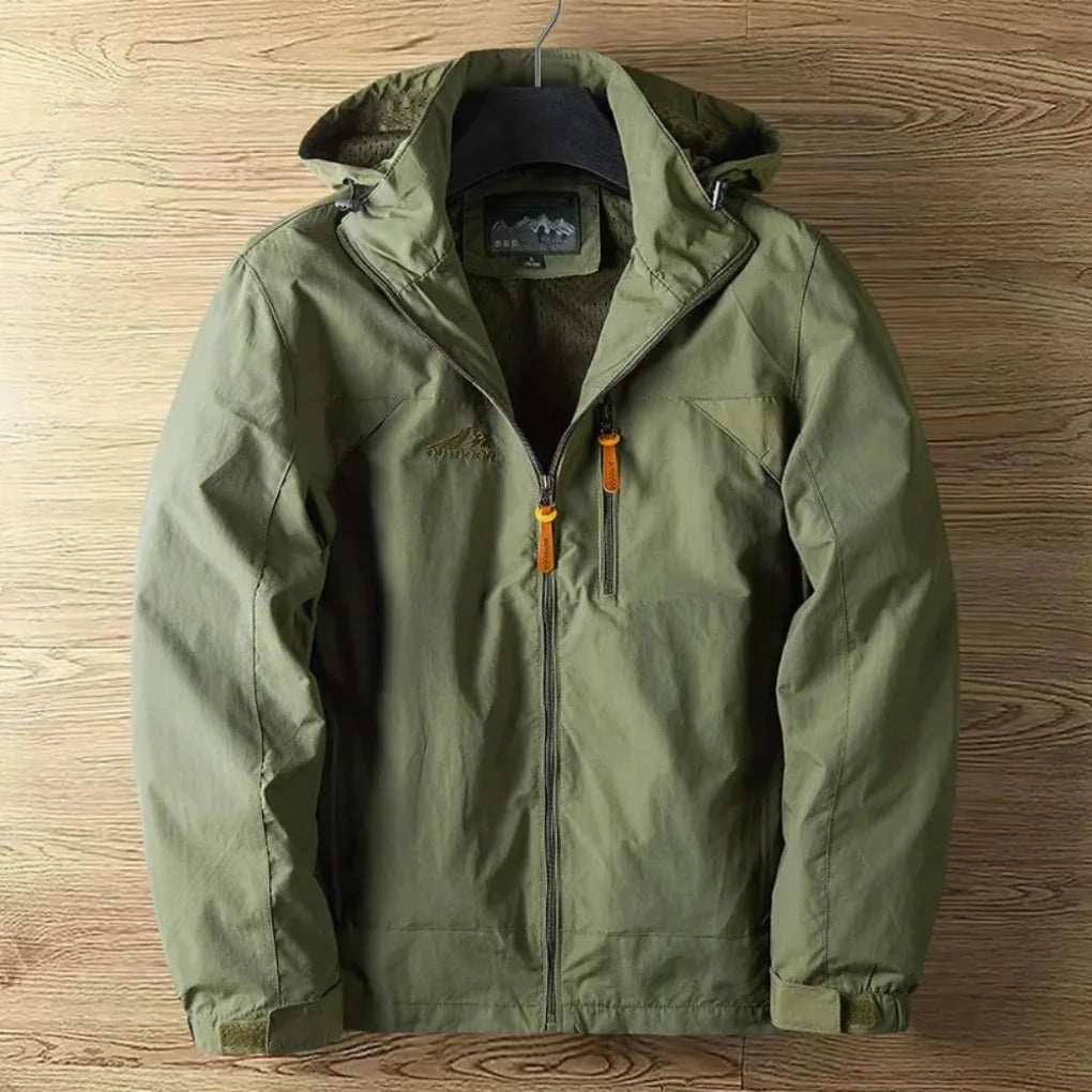 Wasserdichte, atmungsaktive Outdoorjacke mit Kapuze für Herren
