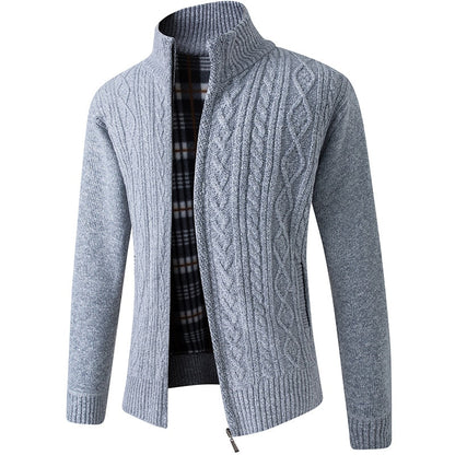 Herren Strickpullover mit Reißverschluss und Kapuze