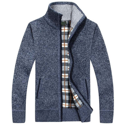 Herren Strickpullover mit Reißverschluss und Kapuze