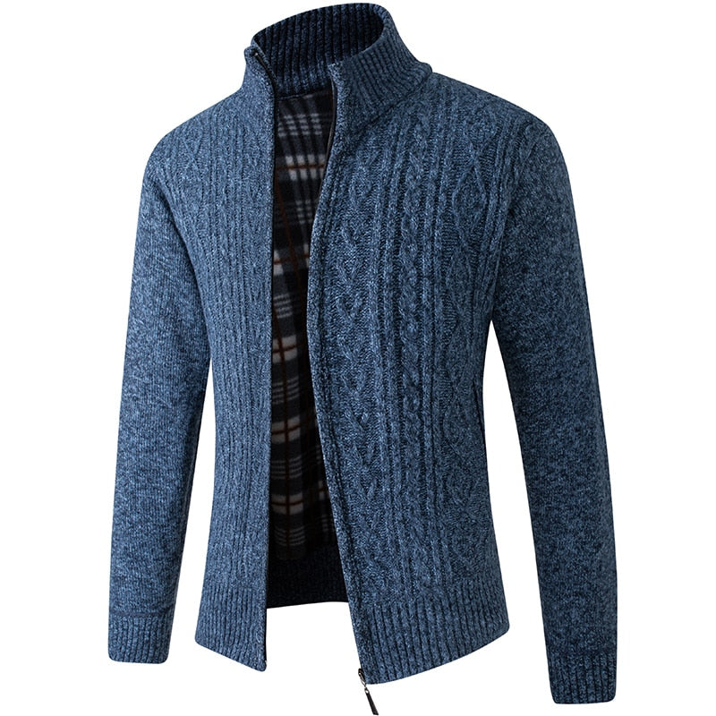 Herren Strickpullover mit Reißverschluss und Kapuze