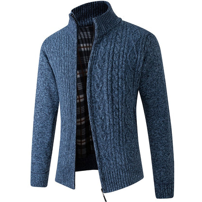 Herren Strickpullover mit Reißverschluss und Kapuze