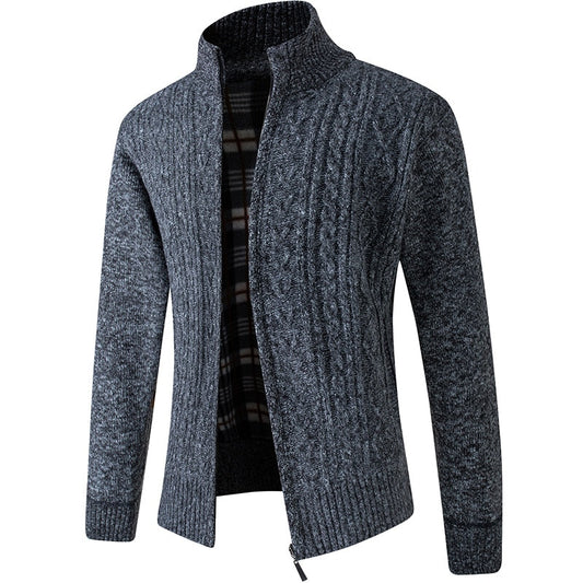 Herren Strickpullover mit Reißverschluss und Kapuze