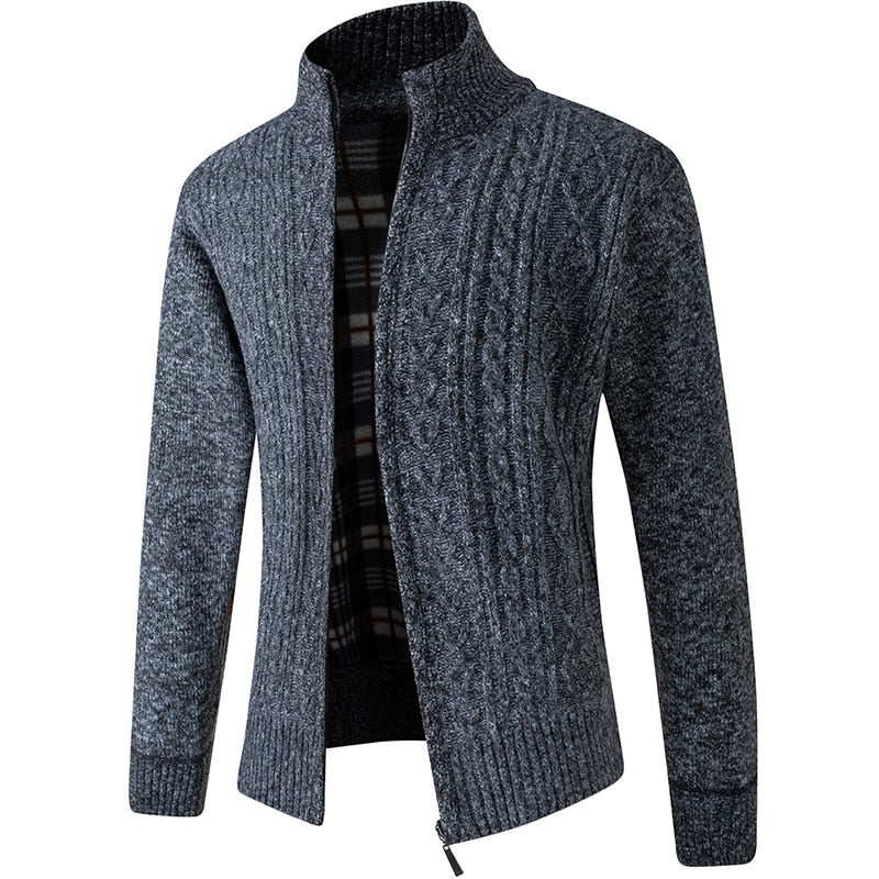 Gestrickter Herrenpullover mit Reißverschluss für Wärme und Stil