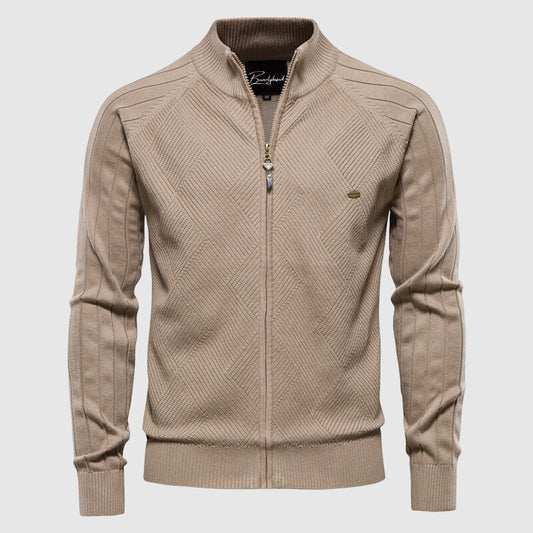 Rollkragen-Cardigan mit Reißverschluss für Herren