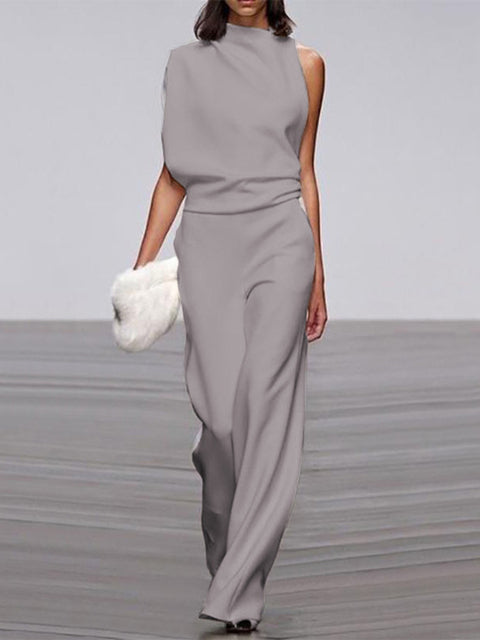Ärmelloser Jumpsuit mit offenem Rücken Mühelose Eleganz mit einem modernen Twist