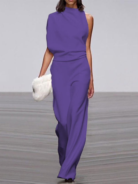 Ärmelloser Jumpsuit mit offenem Rücken Mühelose Eleganz mit einem modernen Twist