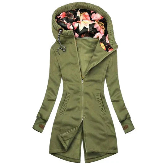 Stylische Reißverschlussjacke mit Kapuze für Damen