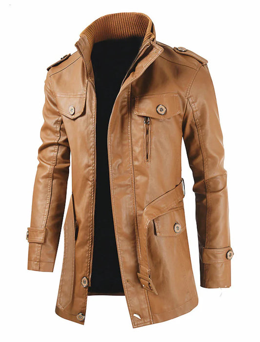 Klassischer Herren-Ledermantel mit Vintage-Charme