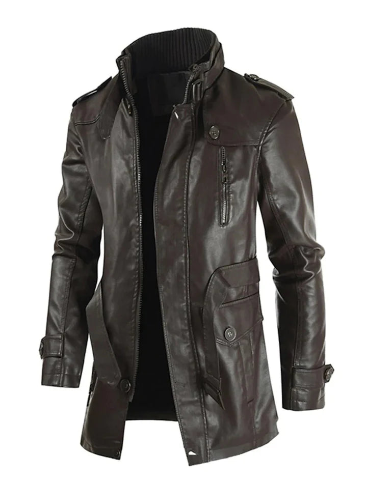 Klassischer Herren-Ledermantel mit Vintage-Charme