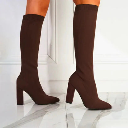 Kniehohe Stretchstiefel für Damen Mühelose Eleganz mit alltäglichem Komfort