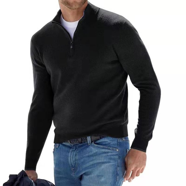Easton – HerrenpulloEaston – Herrenpullover mit V-Ausschnitt und Reißverschluss