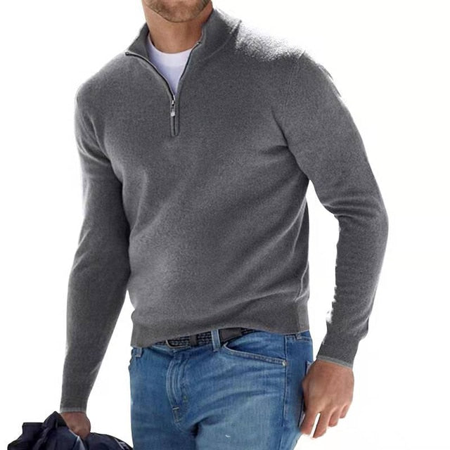 Easton – HerrenpulloEaston – Herrenpullover mit V-Ausschnitt und Reißverschluss