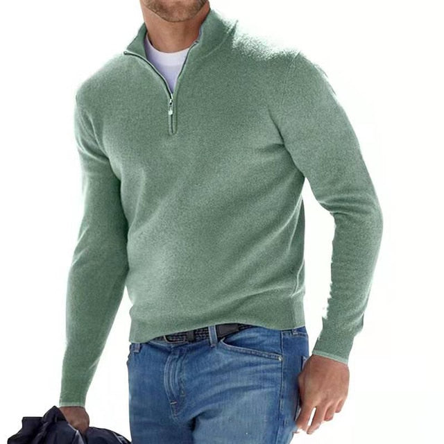 Easton – HerrenpulloEaston – Herrenpullover mit V-Ausschnitt und Reißverschluss