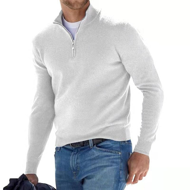 Easton – HerrenpulloEaston – Herrenpullover mit V-Ausschnitt und Reißverschluss