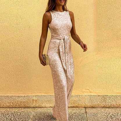Festlicher glänzender Damen Jumpsuit