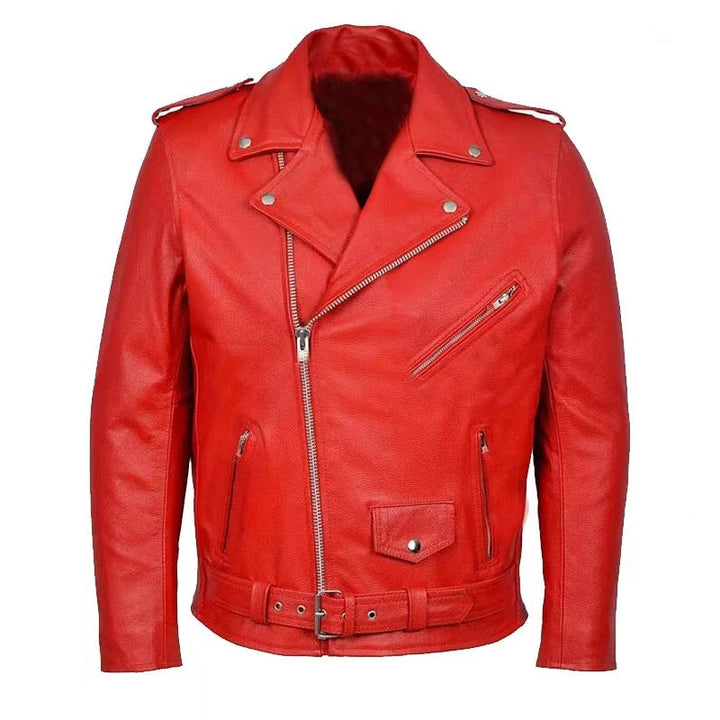 Herren-Motorradjacke mit Stehkragen