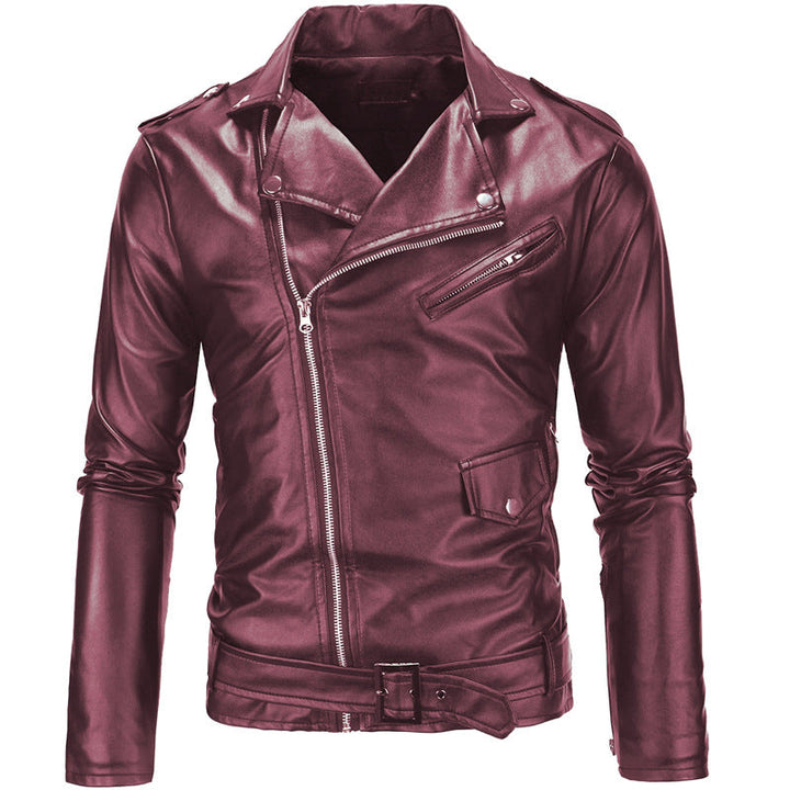 Herren-Motorradjacke mit Stehkragen