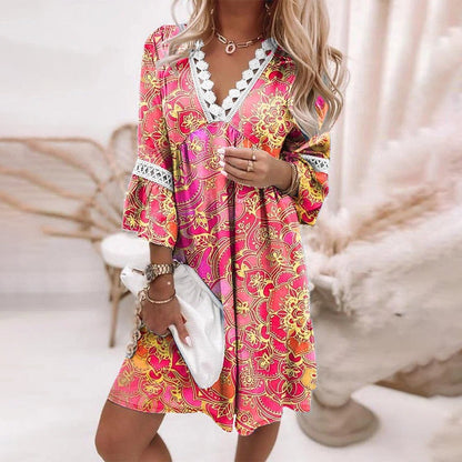 Boho Sommerkleid mit Häkeldetails