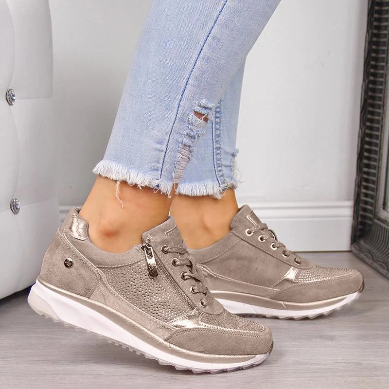 Orthopädische Atmungsaktive Reißverschluss-Sneaker für Damen
