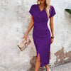 Luftiges Sommerkleid mit Taillenband und Knopfleiste