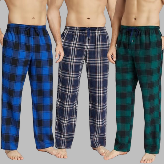 3er-Pack Flanell-Pyjamahosen für Herren
