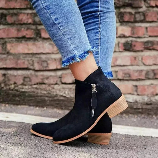 Orthopädische Damenstiefel mit Reißverschluss in Knöchellänge
