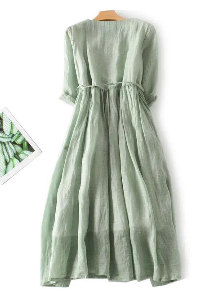 Zoey – Stilvolles Leinenkleid für Damen – Luftig und komfortabel