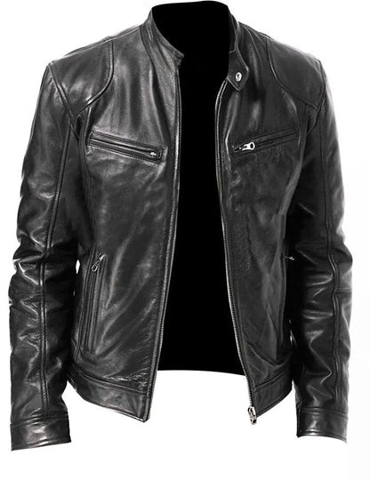 Robuste Motorrad-Bikerjacke aus Leder für Herren