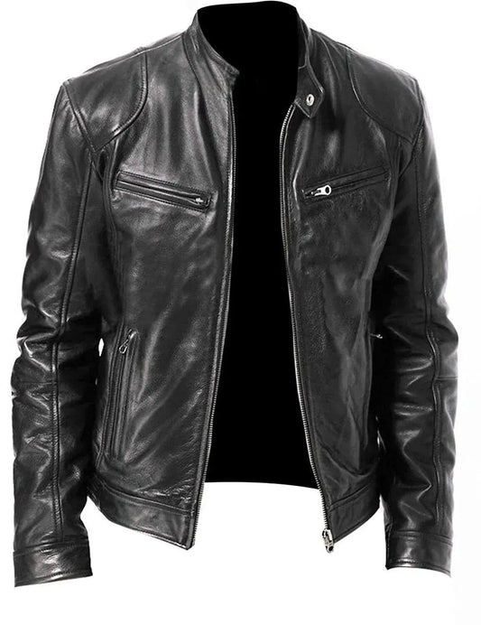 Robuste Motorrad-Bikerjacke aus Leder für Herren