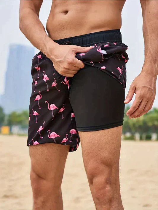 Trendige Herren-Badeshorts mit Innenfutter und praktischem Handytasche