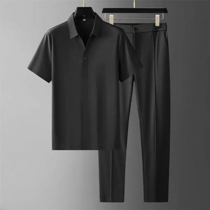 Zweiteiliges Herren-Luxus-Set mit Polo und Hose für Frühling und Sommer