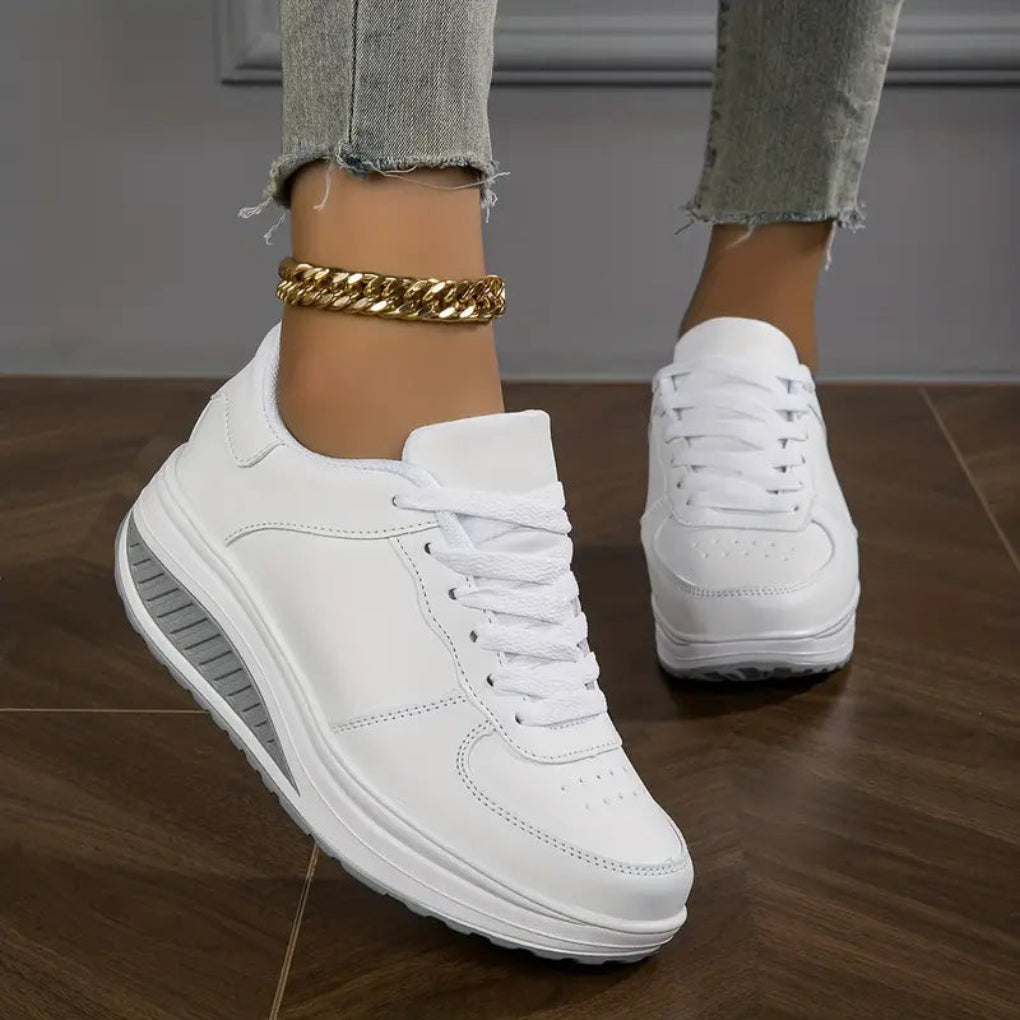 Damen-Plateauschuhe aus PU-Leder