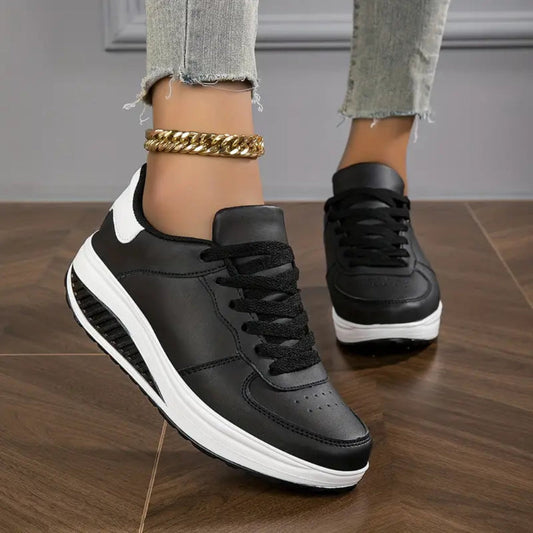 Damen-Plateauschuhe aus PU-Leder