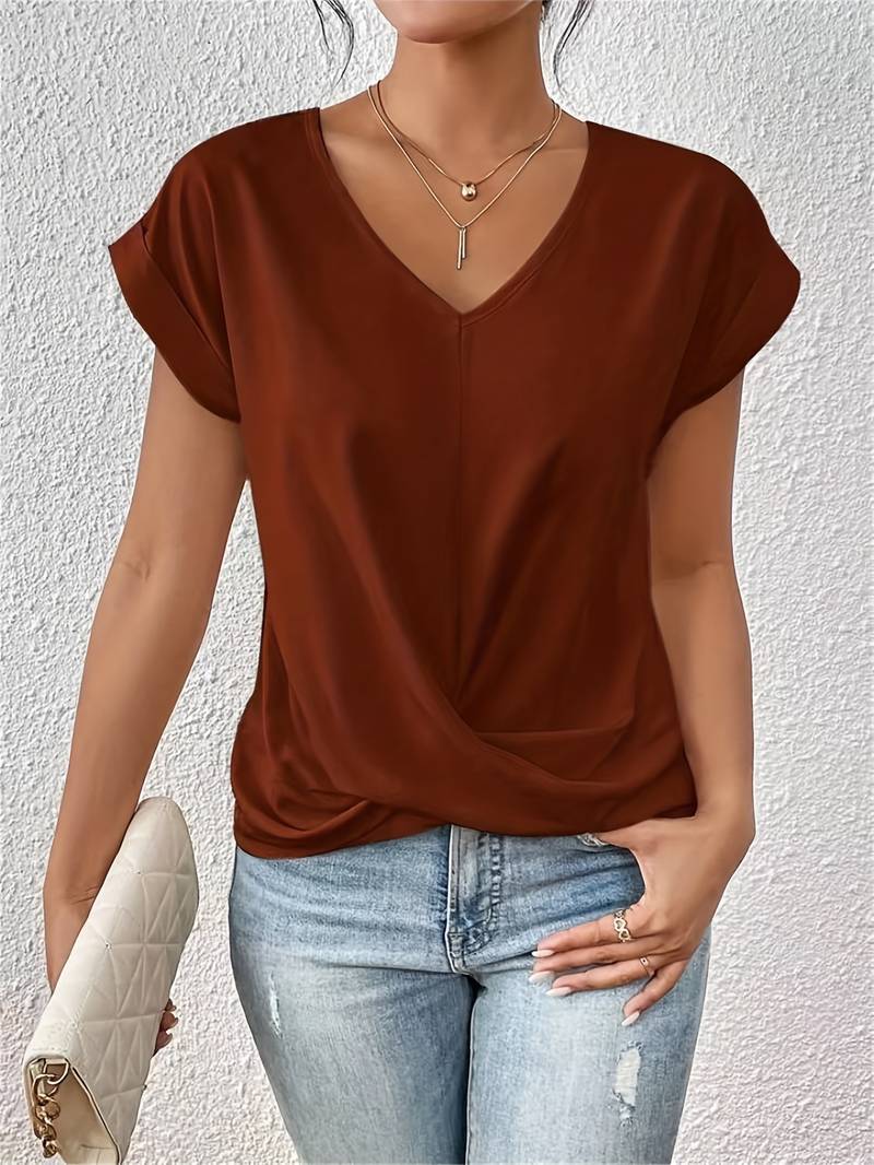 Damen-T-Shirt mit Kurzen Ärmeln und Klassischem Rundhalsausschnitt