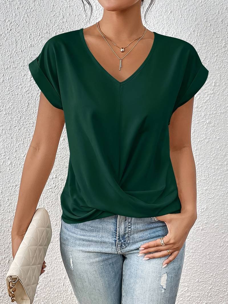 Damen-T-Shirt mit Kurzen Ärmeln und Klassischem Rundhalsausschnitt