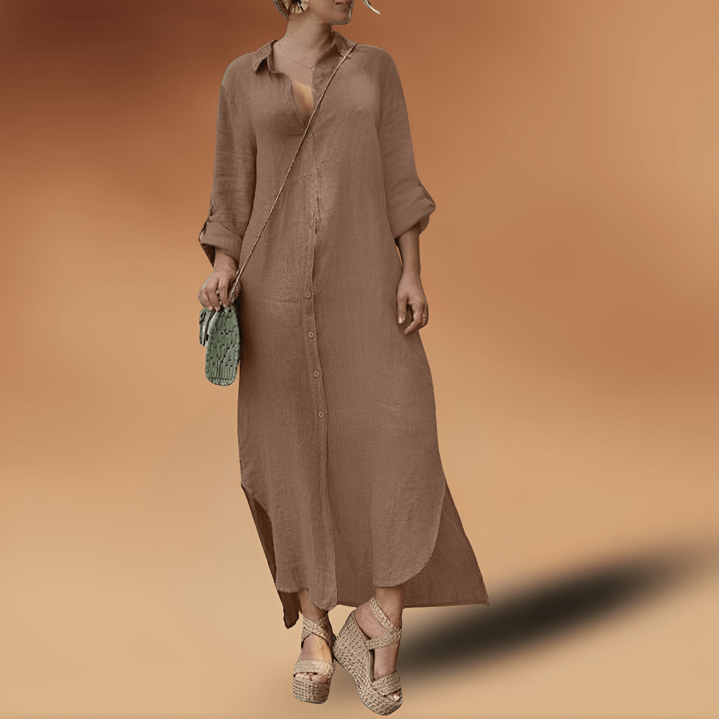 Elegantes langes Leinenkleid