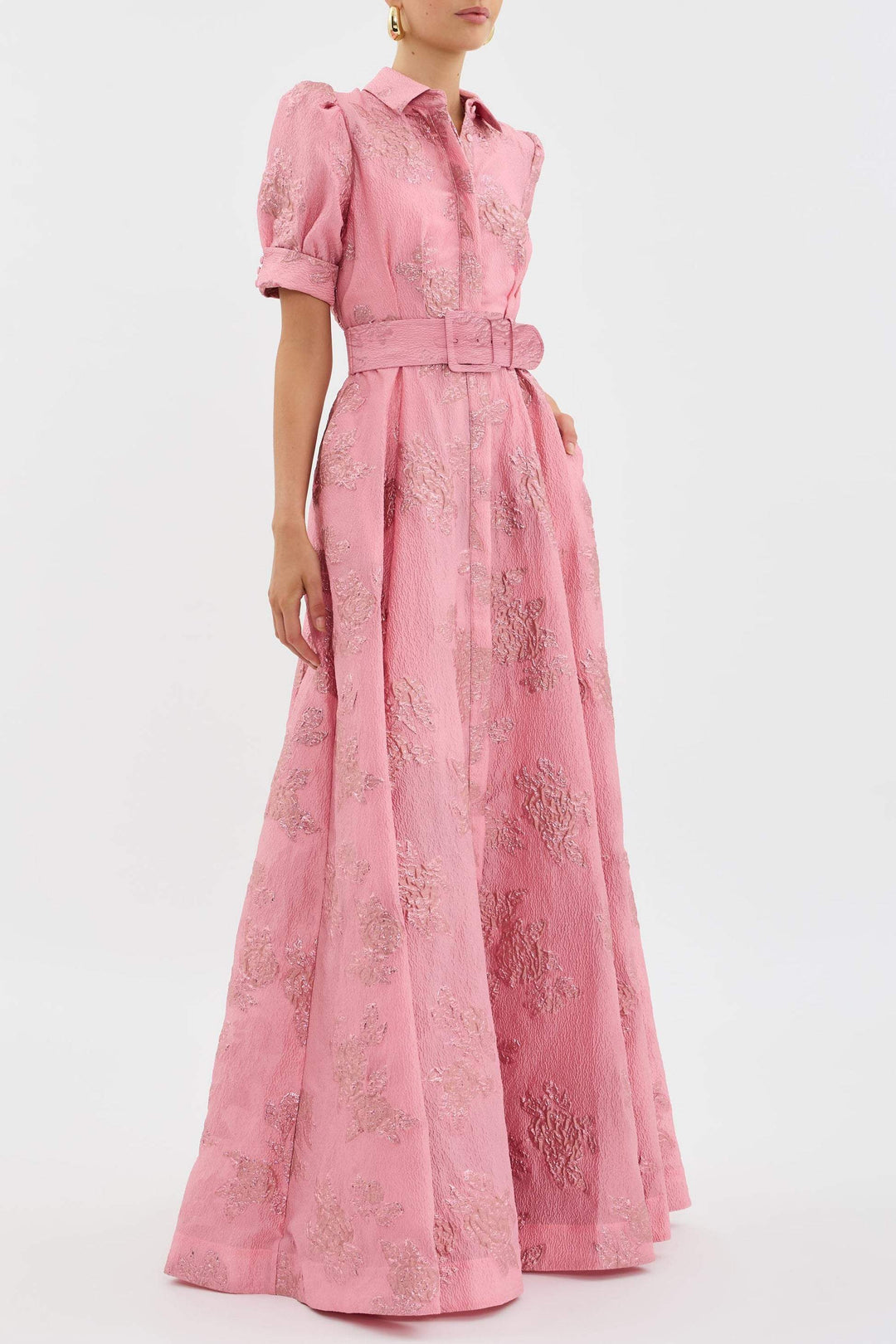 Damenkleid mit kurzen Puffärmeln