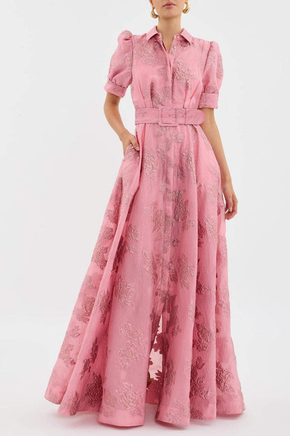 Damenkleid mit kurzen Puffärmeln