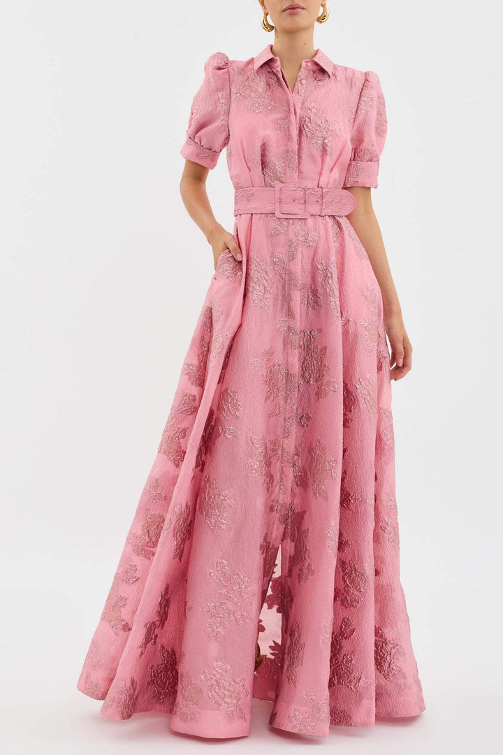 Damenkleid mit kurzen Puffärmeln