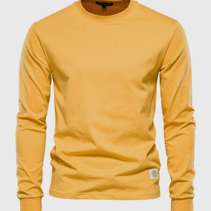 Herren Langarmshirt aus Baumwolle mit Rundhalsausschnitt