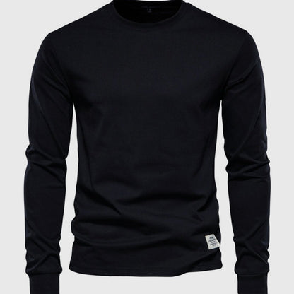 Herren Langarmshirt aus Baumwolle mit Rundhalsausschnitt