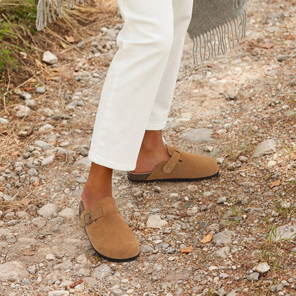 Orthopädische Suede-Kork-Slipper für Damen